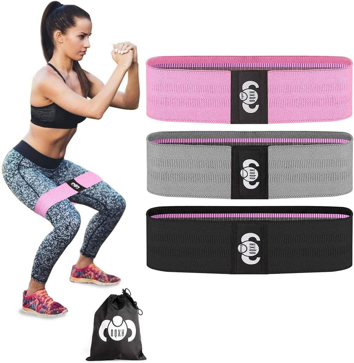 Resistance Bands for Legs and Butt Exercise Bands Fabric Resistant Bands Set Leg Resistance Bands for Working Out Women Squat/Hip Bands Thick and Wide Non-Slip Elastic Band 3 Set for Hip Training