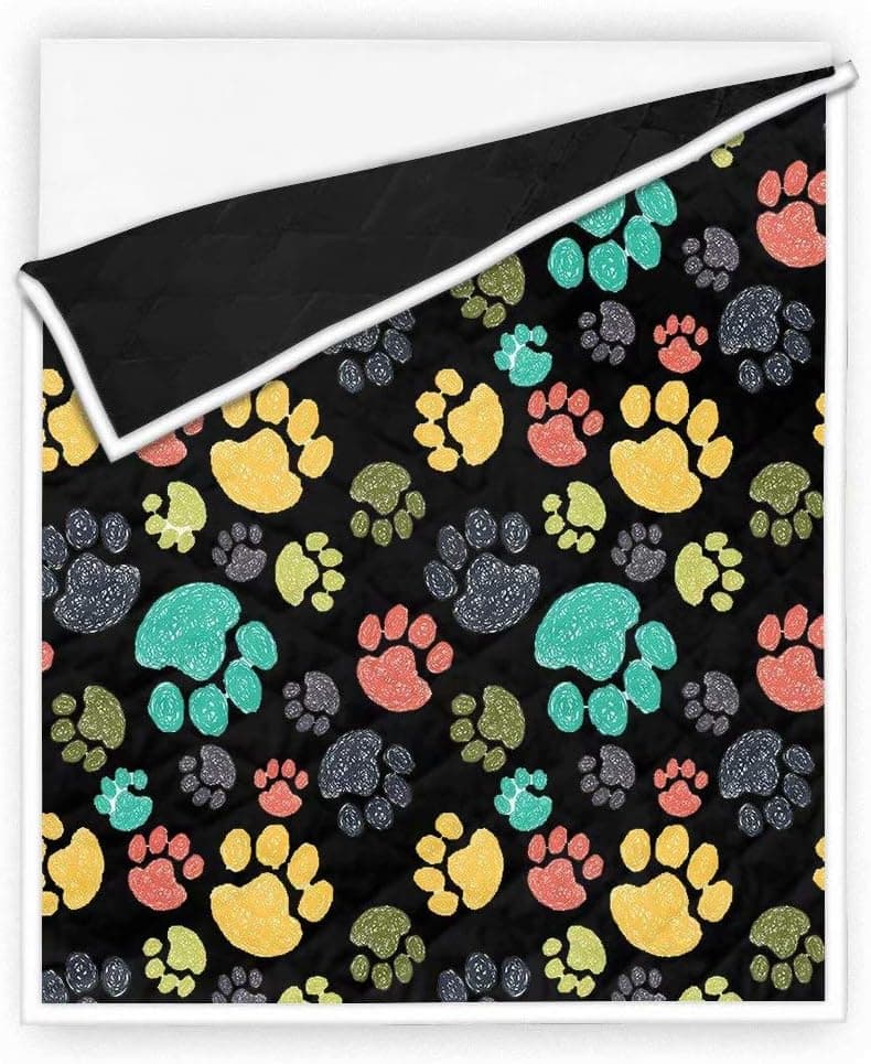 NDISTIN Weighted Blanket Kids Animals Bedding Comforters Cute Paw Design Toddler Bed Queen Size Cozy Throw Blanket for Couch Machine Washable Quilt Blanket Insulation Summer Supplies 74.8x84.6inch