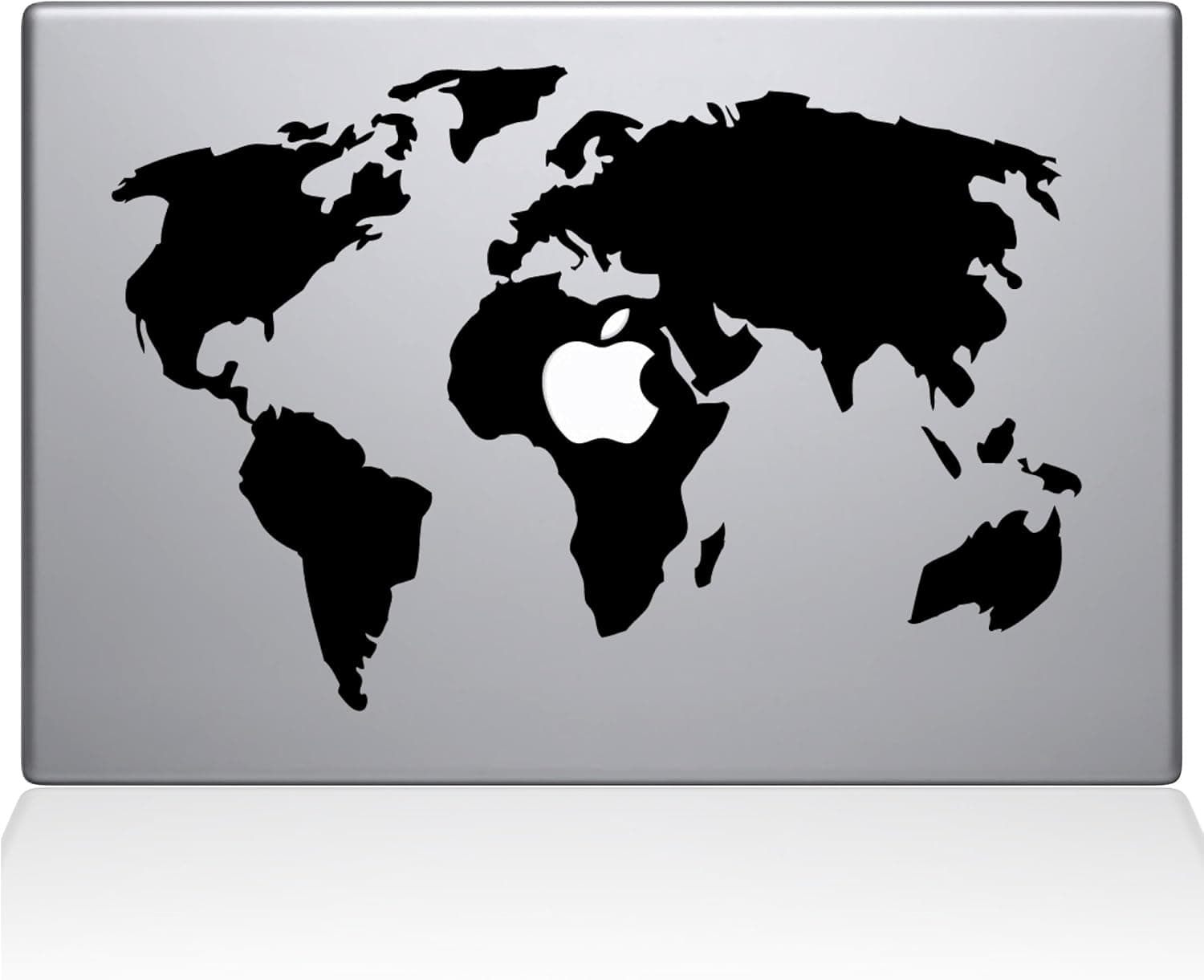 The Decal Guru World Map MacBook Decal Vinyl Sticker - 13" MacBook Air - Black (0194-MAC-13A-BLA)