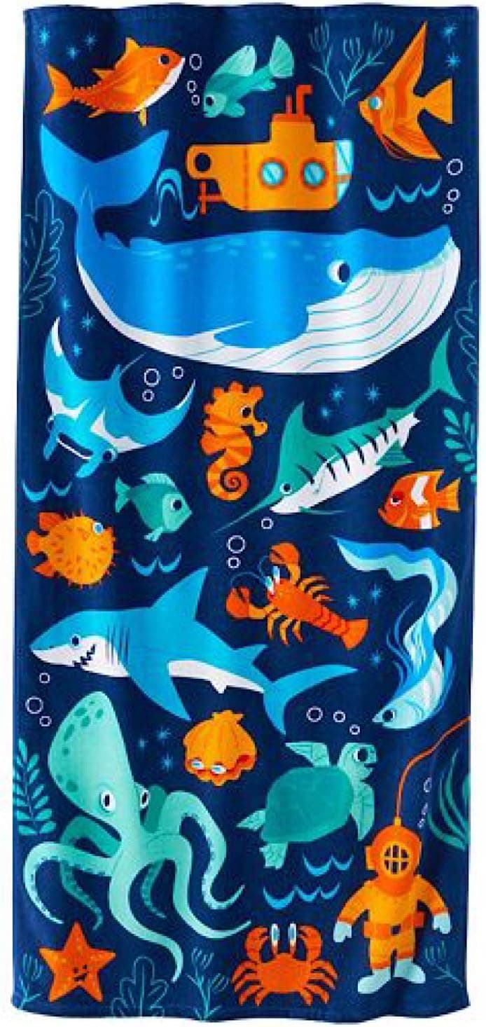 Jumping Beans Sharks and Sea Creatures Beach Towel