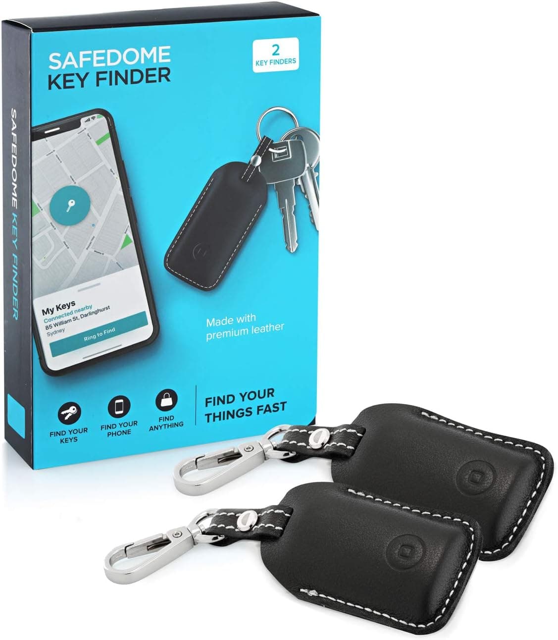 Safedome Key Finder Bluetooth Tracker - Two Pack