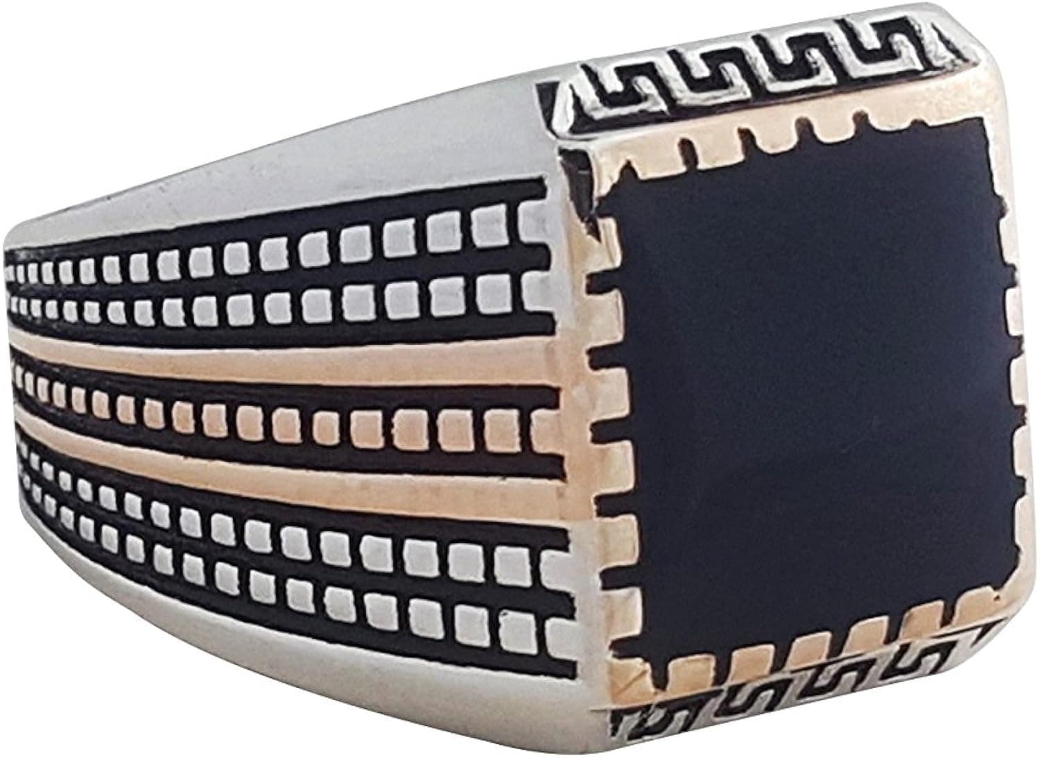 JANIZZ 925 Solid Sterling Silver Ring with Onyx in Different Sizes in A Beautiful LED Box(C160)