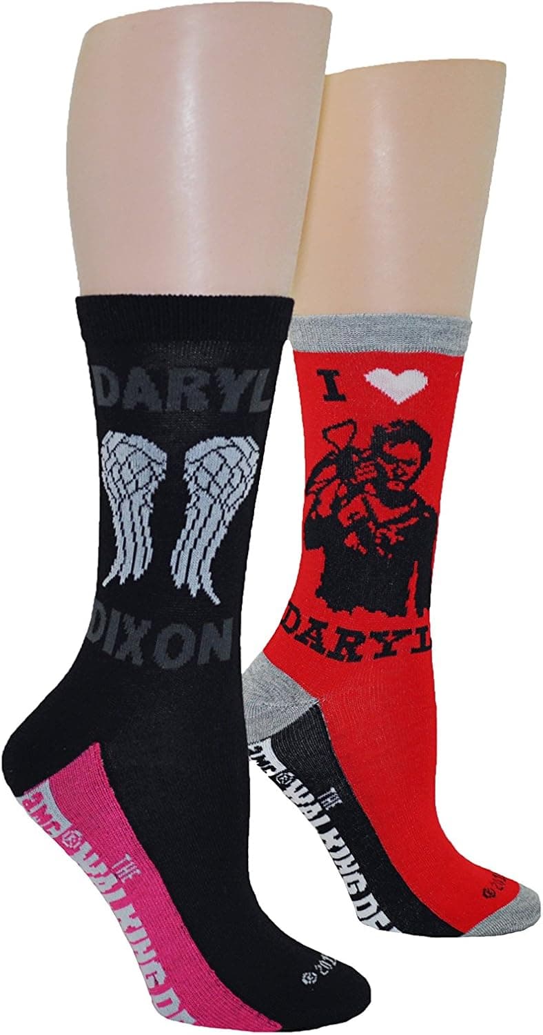The Walking Dead Crew Socks (2 Pair) - Daryl Dixon - Fits Ladies 4-10