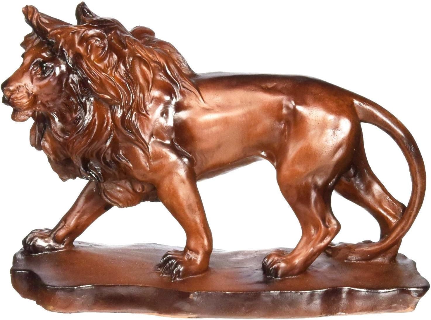 UG Collectible Prowling Faux Wood Lion Model Figure Figurine Statue