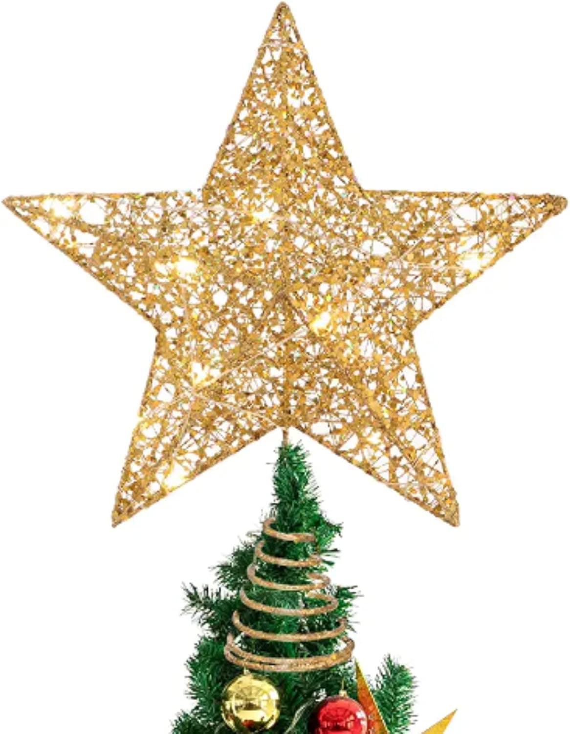 Christmas Tree Topper,Christmas Decorations Colorful Lighted Xmas Tree Star, for Christmas Tree Ornament Party Decoration,for Christmas Home Decoration 10inch