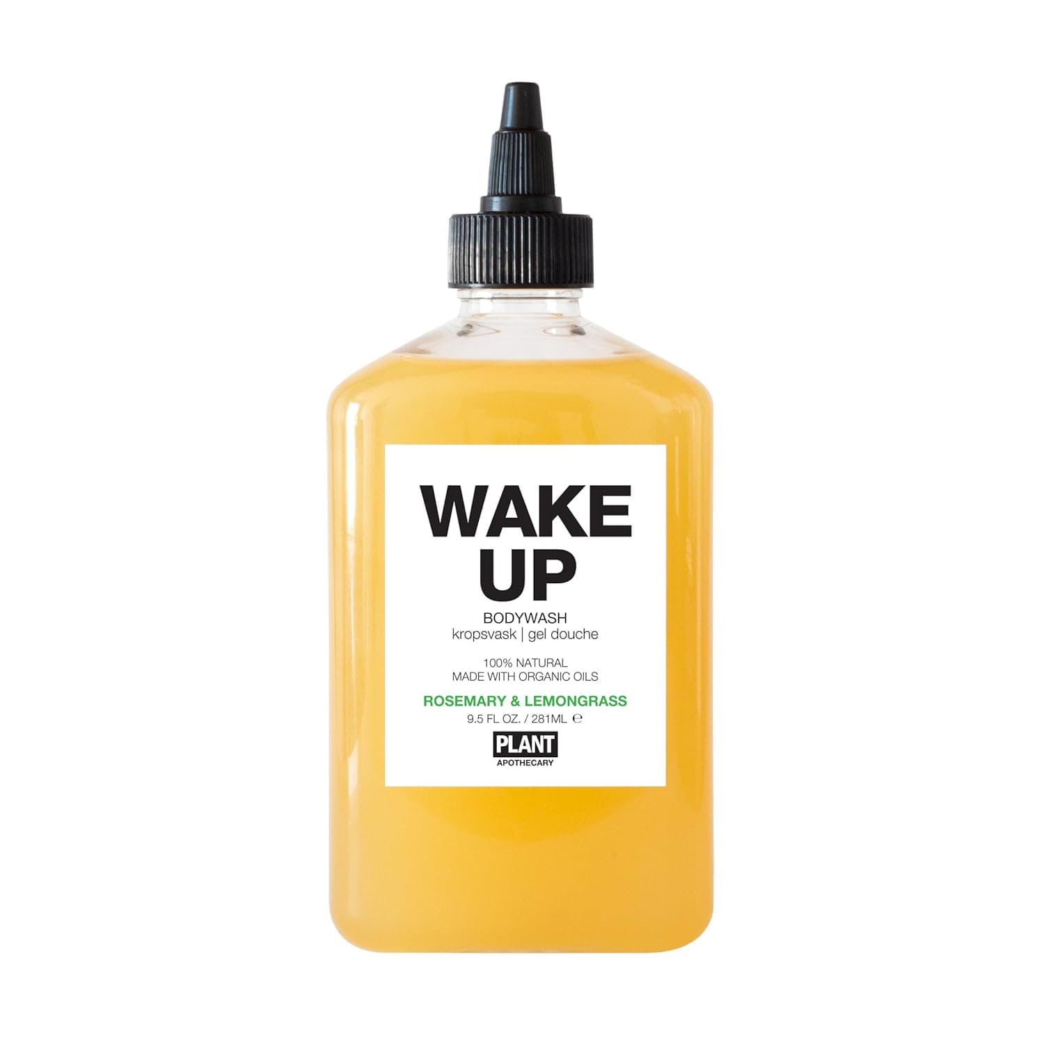 PLANT Apothecary Wake Up Botanical Aromatherapy Body Wash - USDA Organic Rosemary & Lemongrass Essential Oils - For Unisex - 9.5 oz Body Wash
