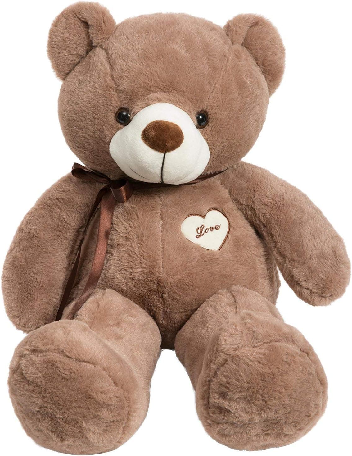 Teddy Bear Stuffed Animals Super Soft and Sweet Love Plush Bear Toy 32" Chocolate by iBonny