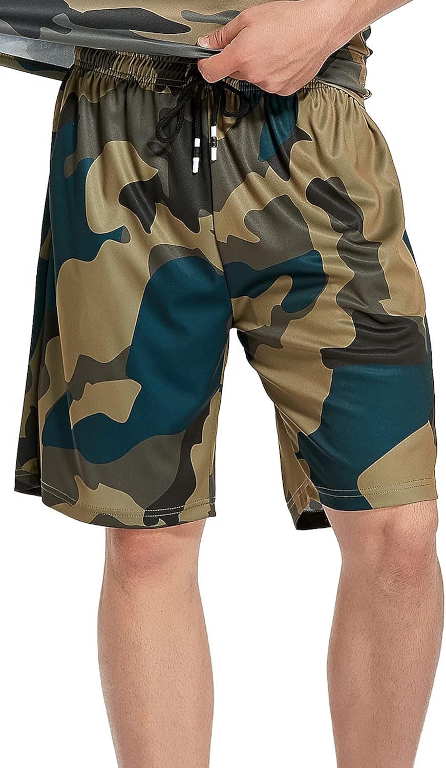 Ampeo Men's Sports Workout Shorts Quick Dry Graphic Printed Athletic Shorts