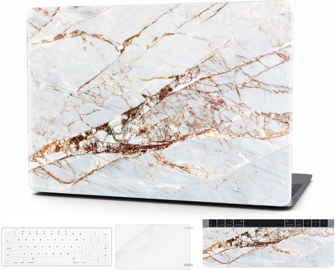Timocy Hard Shell Case Compatible with Laptop Air13 Inch 2020 M1(A2337/A2179/A1932) with Touchid,Marble Laptop Case with Keyboard Cover, Screen Protector, Abstract Slash Marble