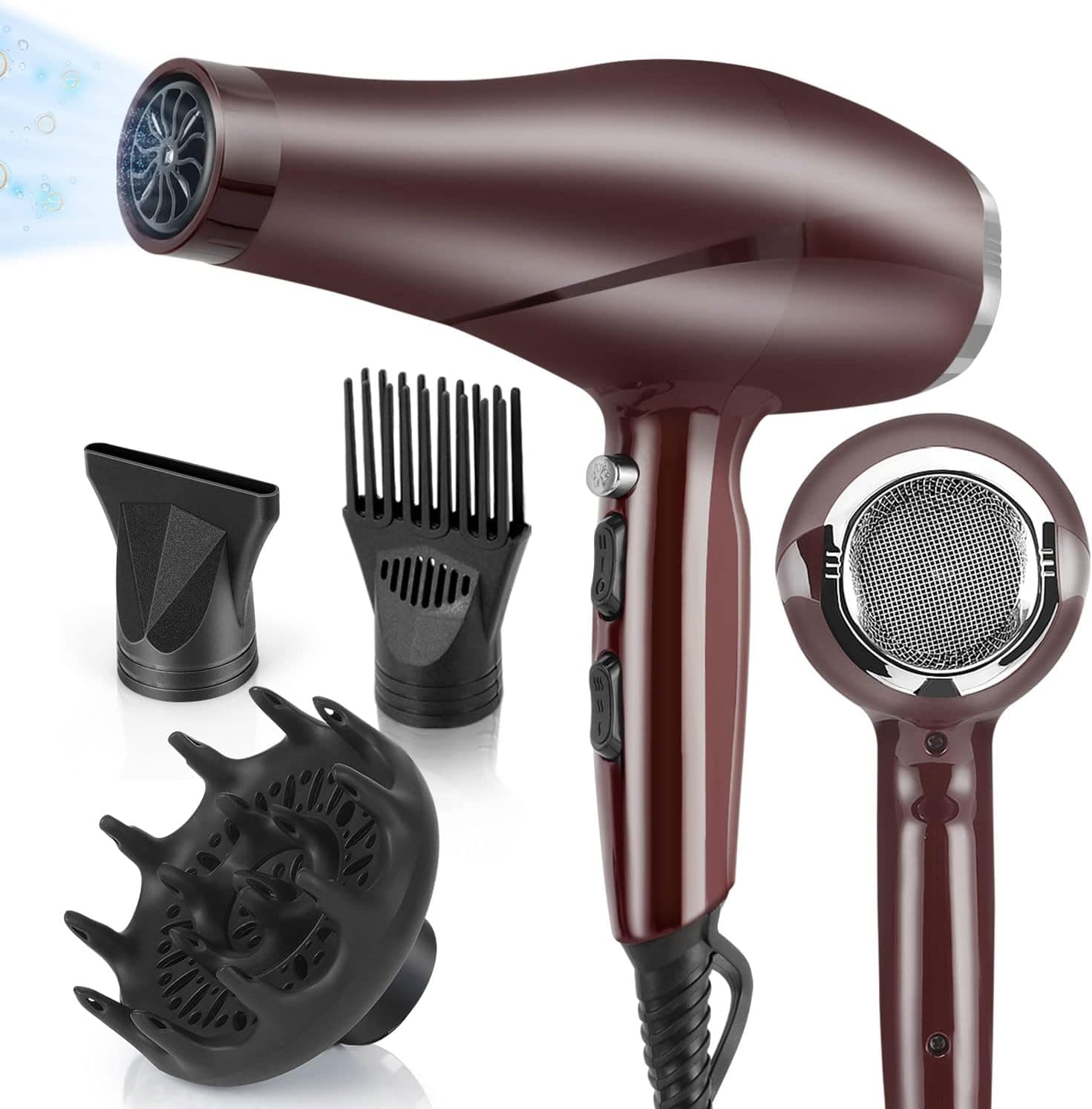 2000 Watt Hair Blow Dryer, ARDIRO Professional Salon Negative Ionic Hair Dryer with Powerful AC Motor Low Noise, Diffuser Concentrator Comb, for Women & Men
