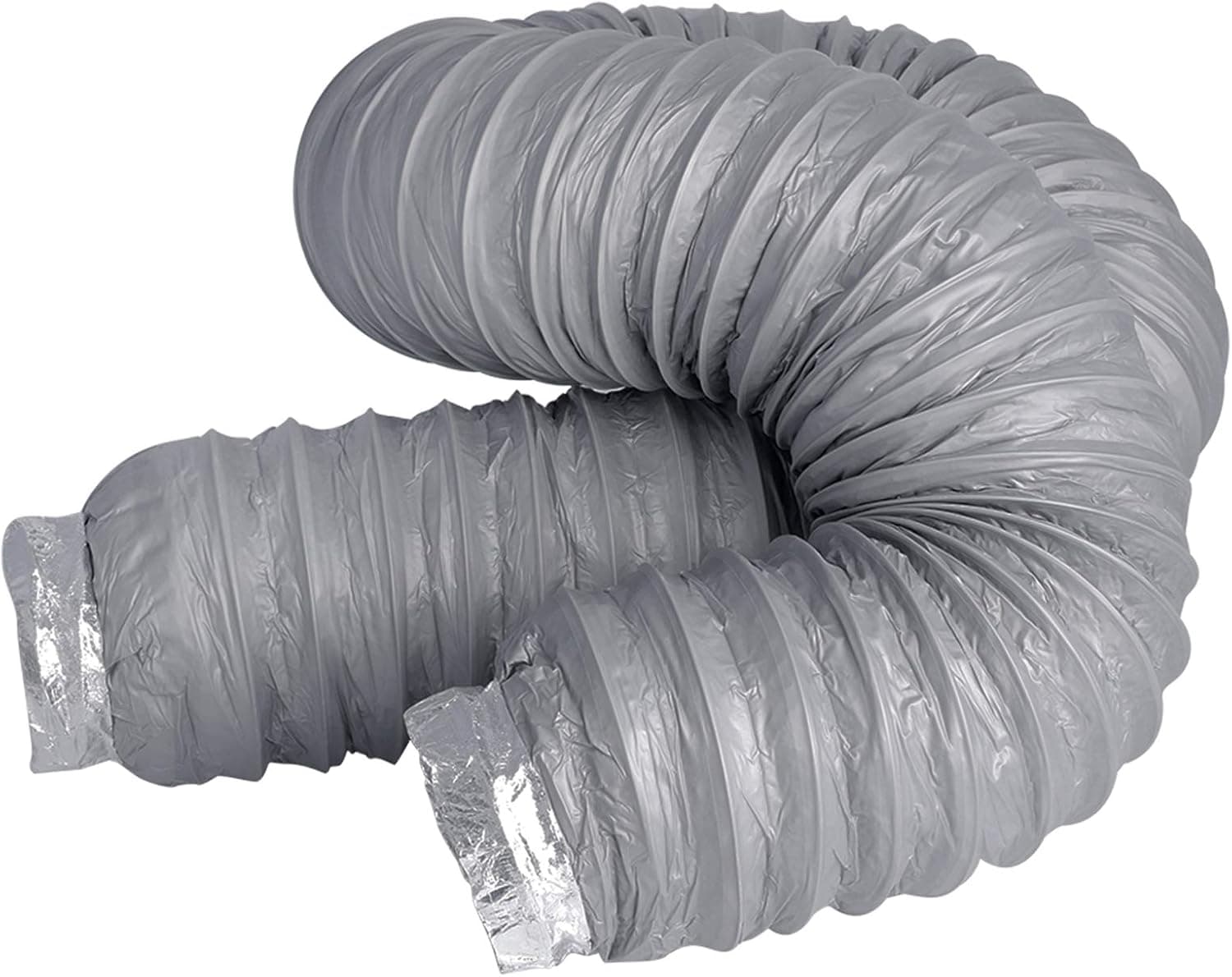 Noise Reducer Hose - HG POWER 6 Inch PVC Silencer Hose Duct Flexible Ducting Hose Noise Reducer Hose for Inline Duct Fan Grey
