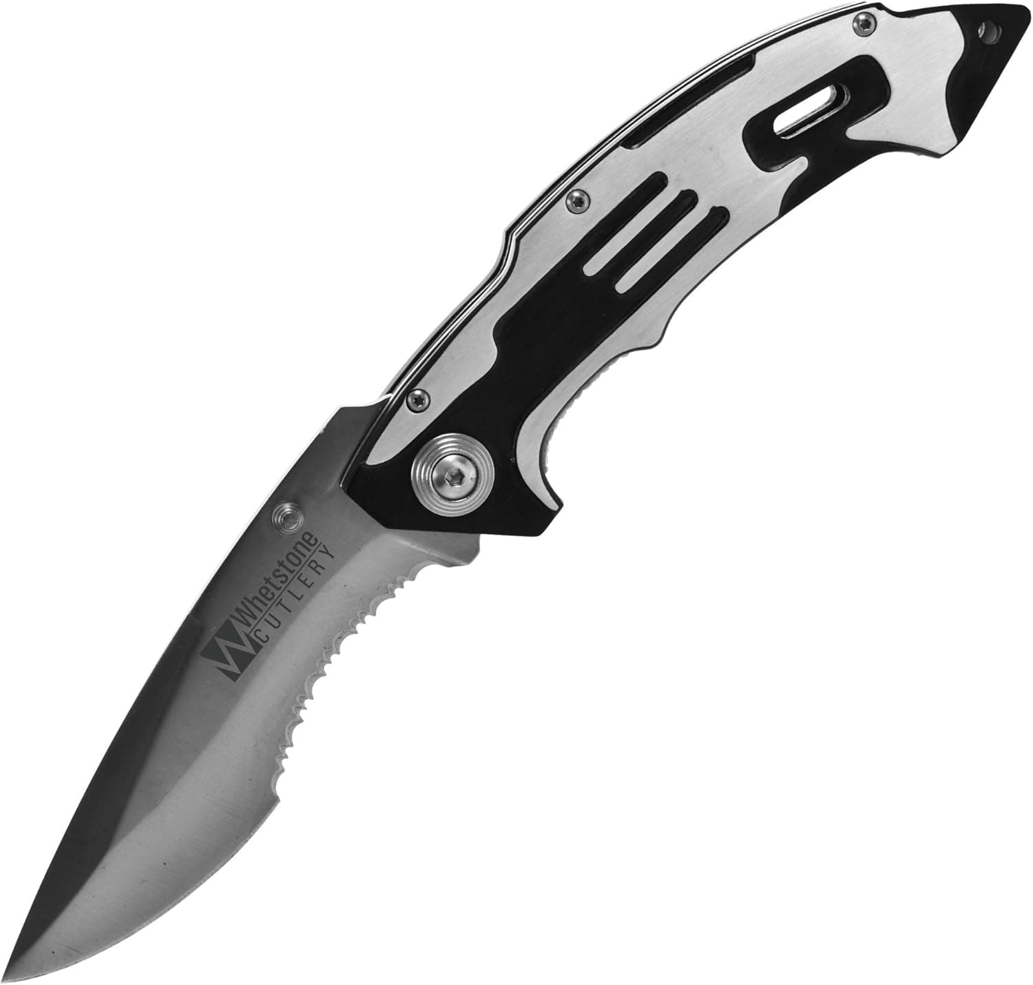 Whetstone Matrix Stainless Steel Folding Knife – Silver