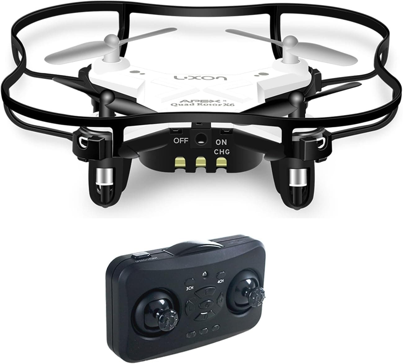 LUXON Mini RC Quadcopter 4 Channel 2.4 GHz 6-axis Gyro ,Mini Drone RTF GD50F (White)