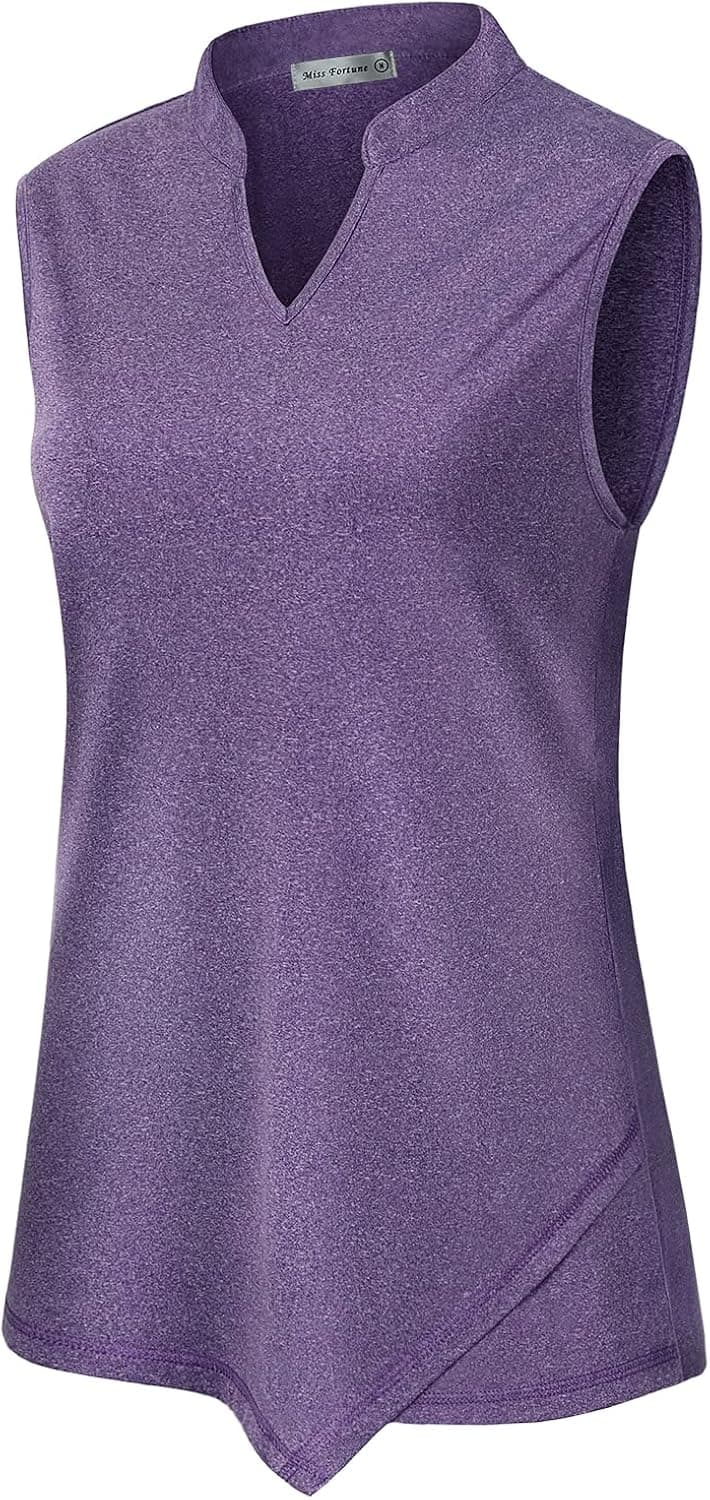MISS FORTUNE Women's Golf Shirt V-Neck Quick Dry Tennis Athletic Tops