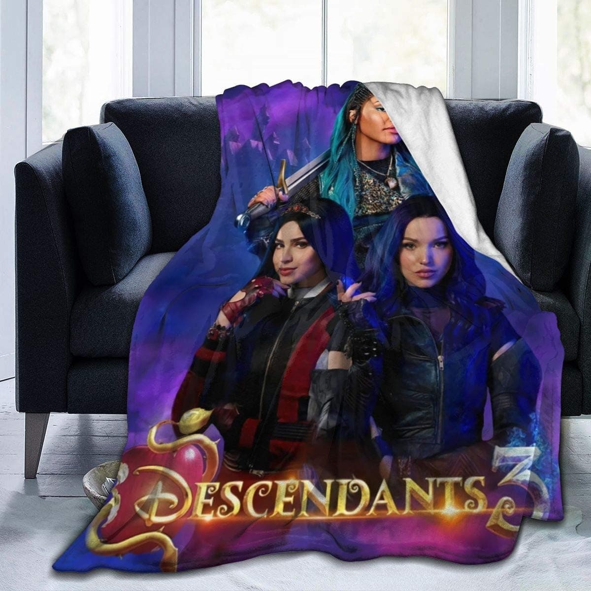 GIPHOJO Descendants 3 Ultra-Soft Micro Fleece Blanket Throw Fuzzy Lightweight Hypoallergenic Plush for Kids Boys Girls 3D Fashion Print Blanket Perfect for Couch, Sofa, Bed,50''x40''