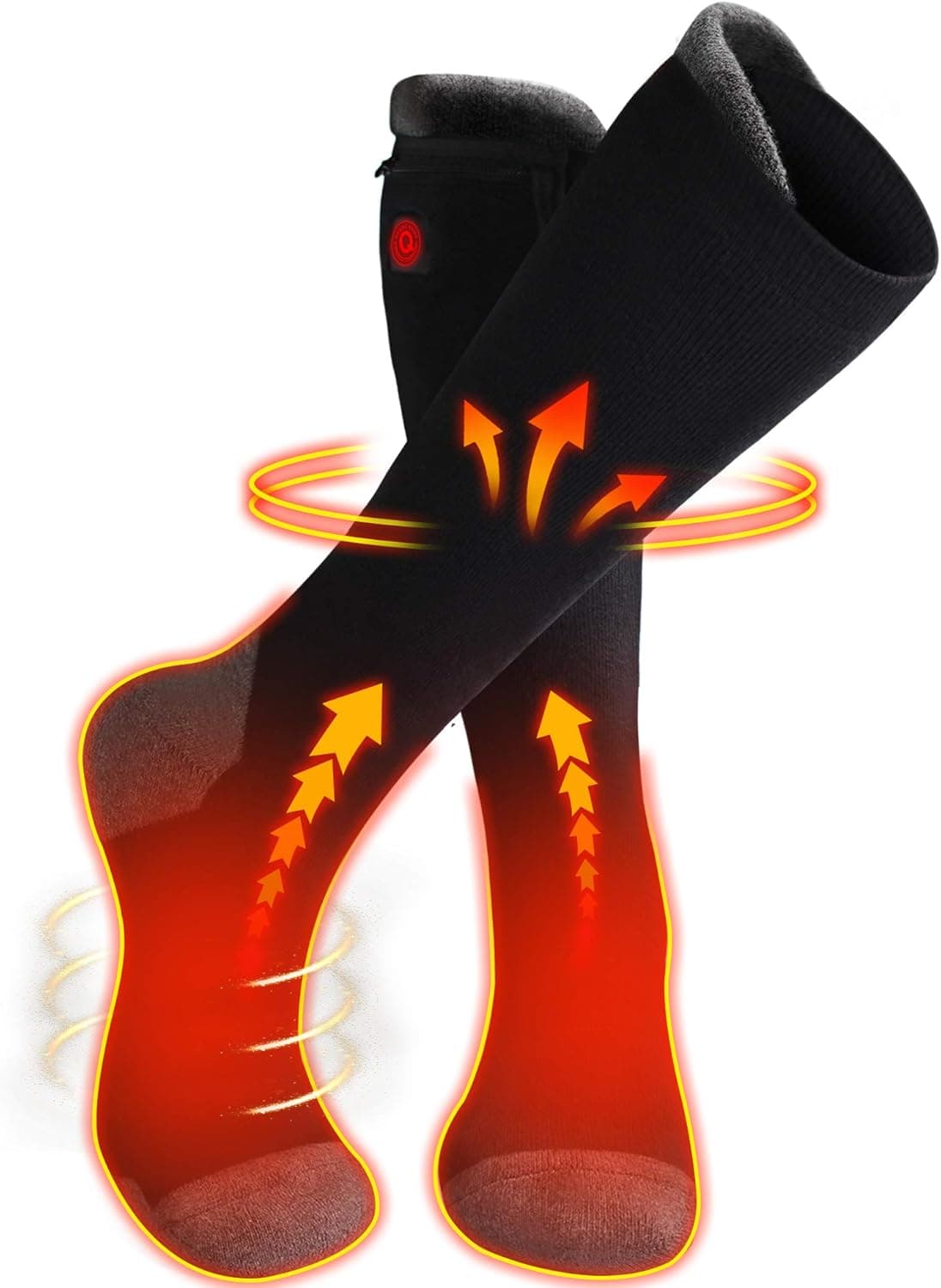 2022 Upgraded Rechargeable Electric Heated Socks,7.4V 2200mAh Battery Powered Cold Weather Heat Socks for Men Women,Outdoor Riding Camping Hiking Motorcycle Skiing Warm Winter Socks