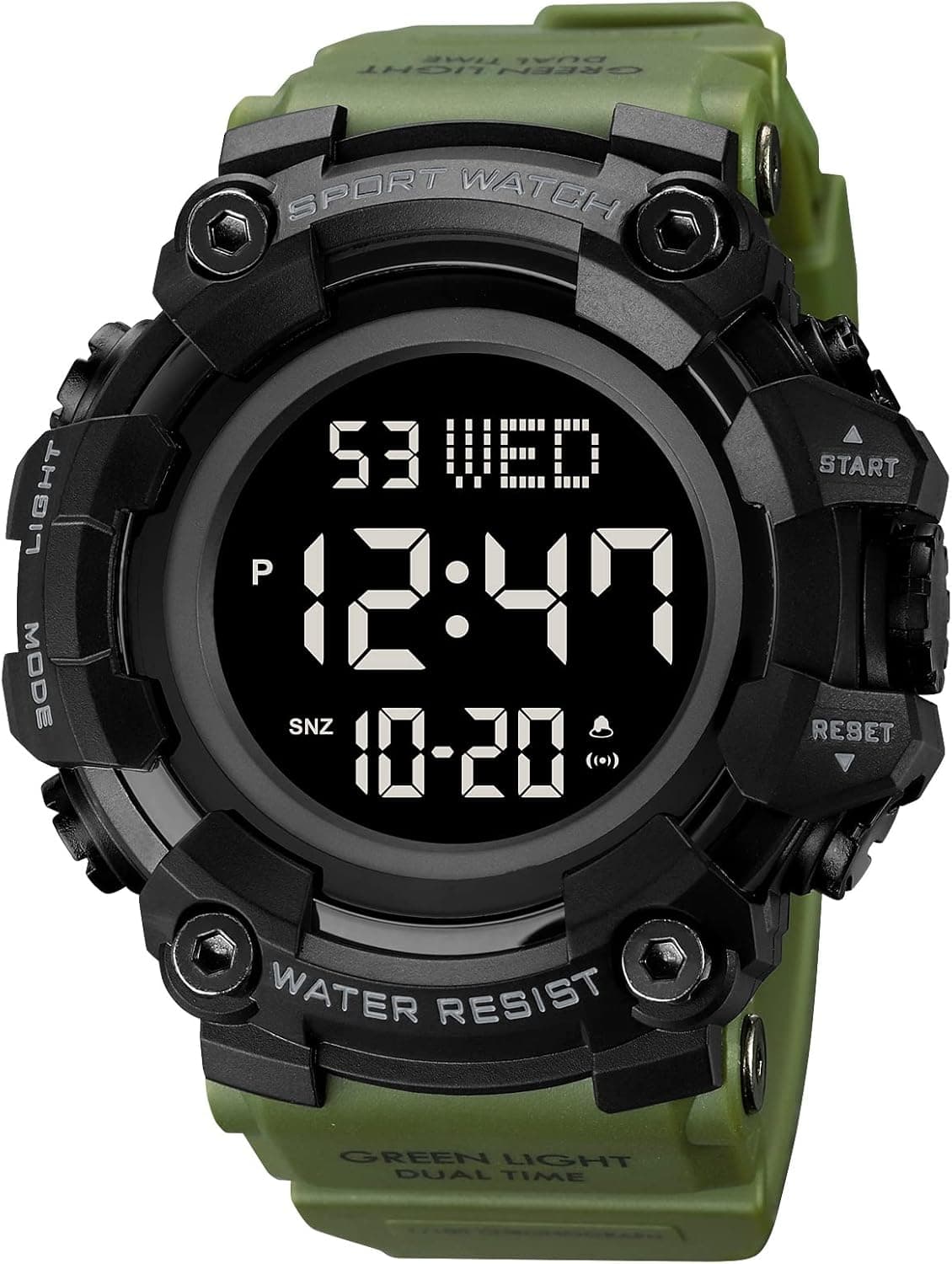 Men's Analog-Digital Yapeach Sports Watch 50M Waterproof Military LED Screen Large Face Stopwatch Alarm
