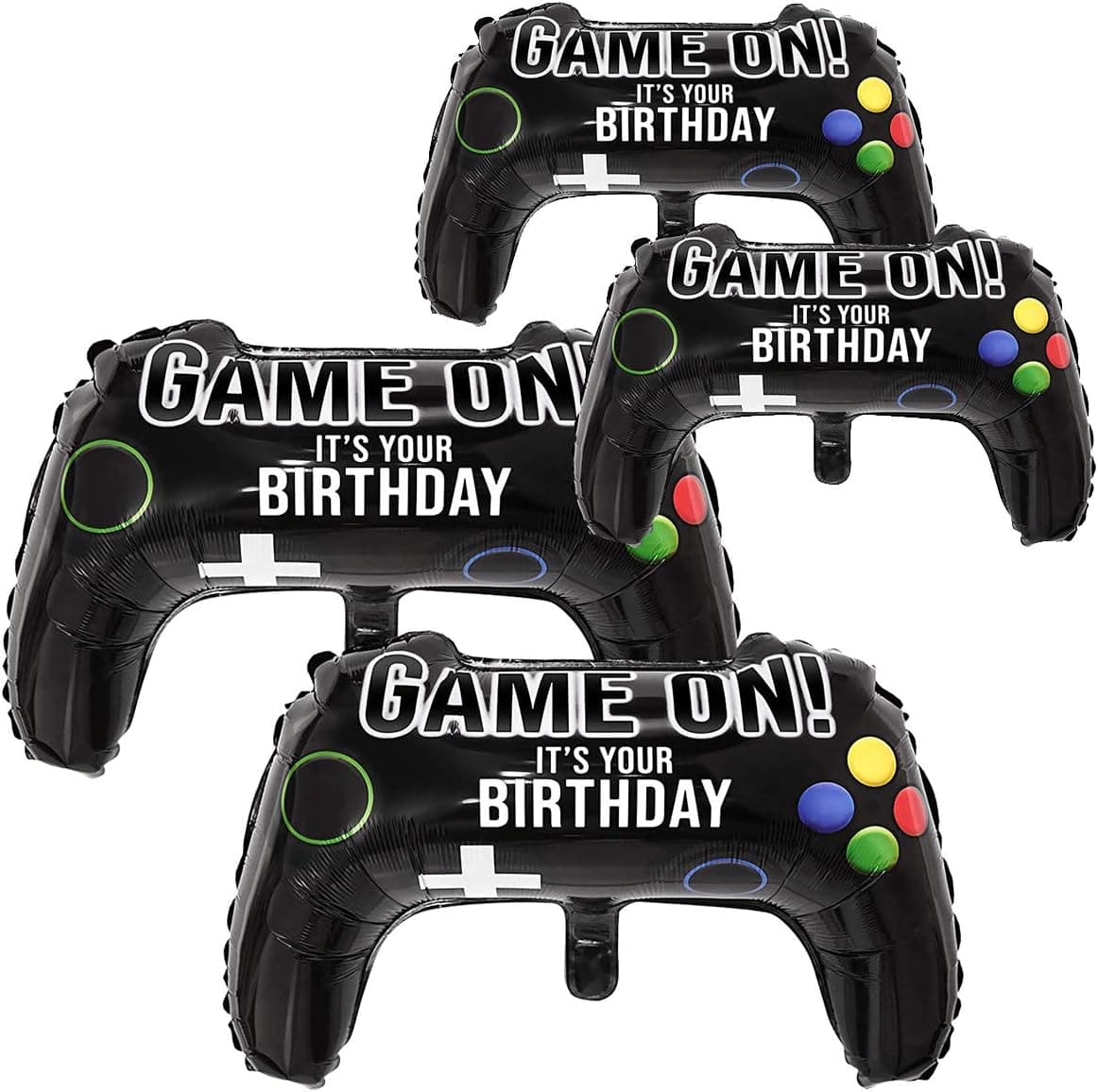 COOLITOYS 4 Packs Video Game Party Balloons, 23.6 x 15.7 Inch Game on Balloons Video Game Controller Aluminum Foil Balloon for Birthday Party and Game Party Decoration FOR GAMER BOYS and GIRLS !!!