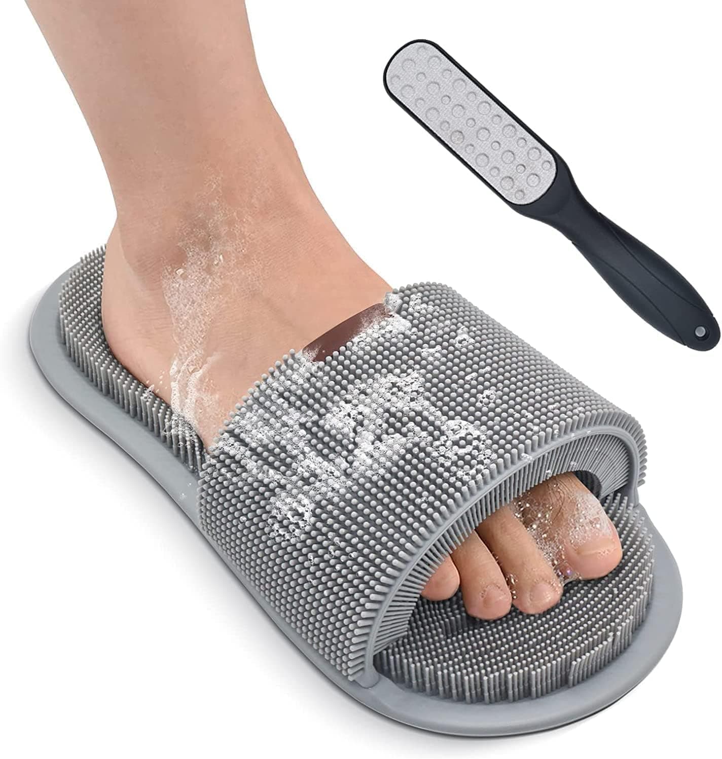 Silicone Shower Foot Scrubber Set, Unisex Foot Scrubber, Soft Silicone Bristles with Non-Slip Suction Cups for Foot Massage,Cleansing,Exfoliation,Relieving Fatigue and Promoting Foot Circulation 1PCS