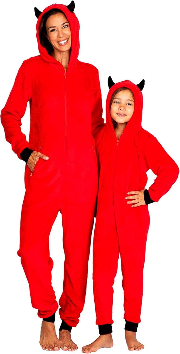 Prestigez Holiday Women, Girl or Toddler Mommy and Me Matching Onesie Pajama Costume, Cheetah, Cat, and Ladybug