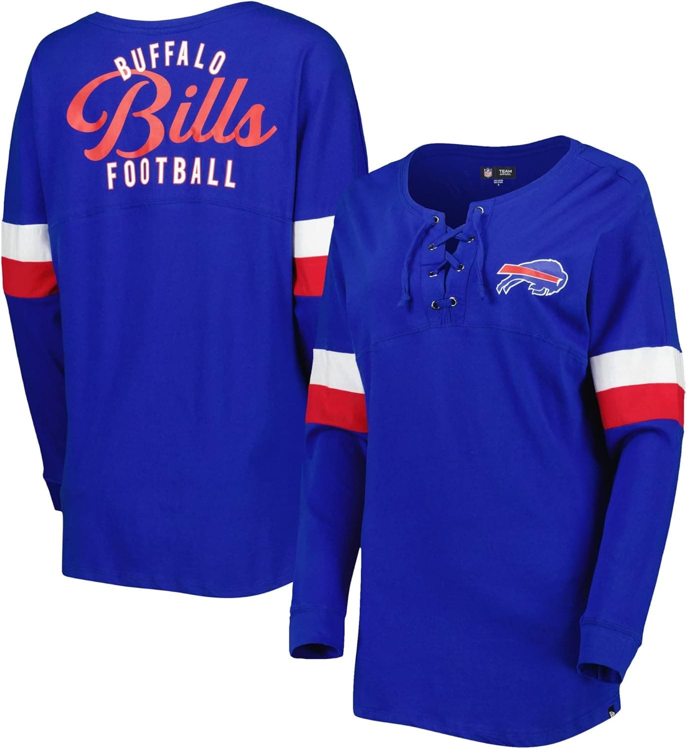 New Era Women's Royal Buffalo Bills Athletic Varsity Lace-Up Long Sleeve T-Shirt