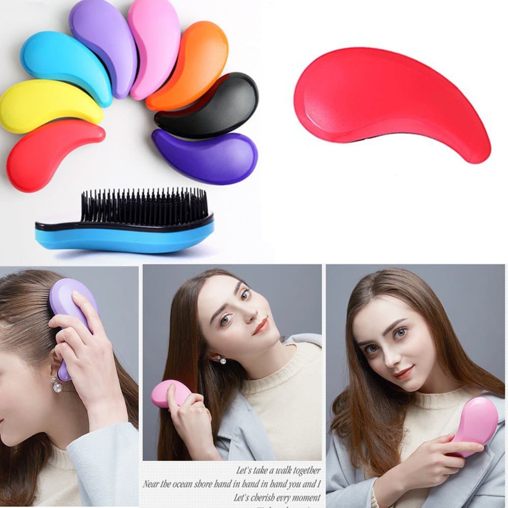 KENROLL Hair Massage Comb Detangling Scalp Brush,Wet or Dry Detangling Hairbrush for All Hair Types (Red)
