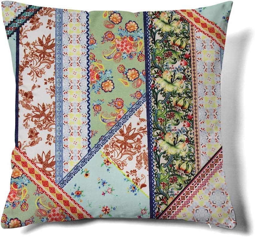 MACOFE Boho Couch Pillow Covers Decorative Printed Pattern Soft Throw Pillow Covers18 x 18 Inch Bohemian Paisley