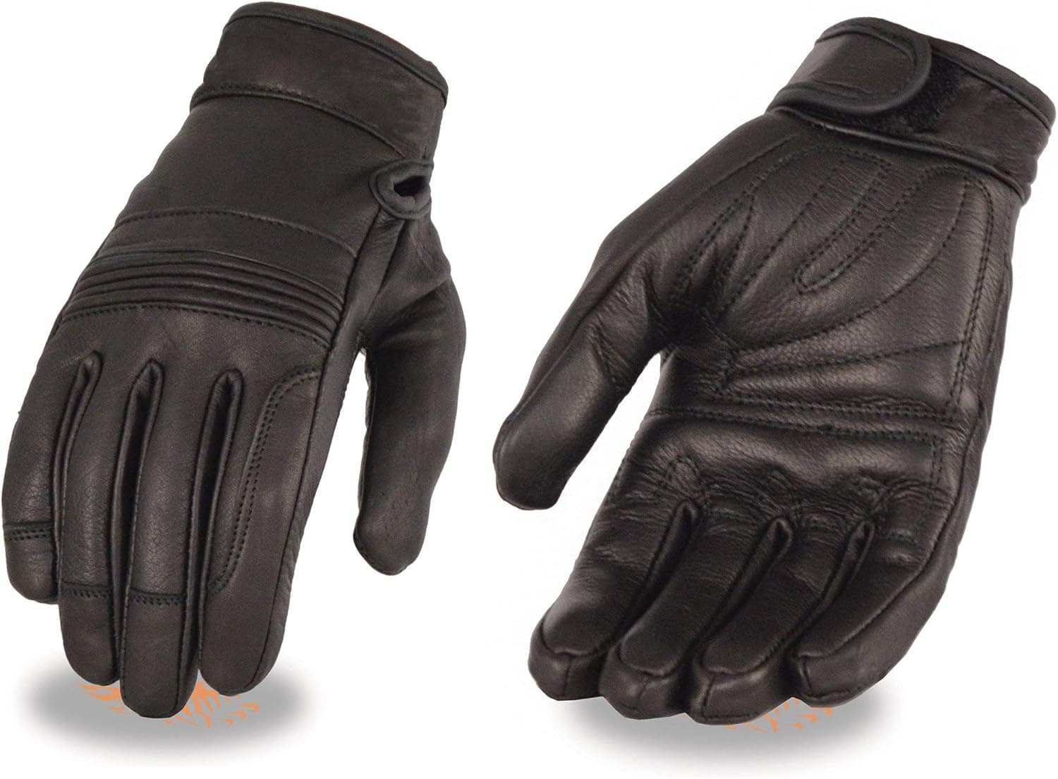 Milwaukee Leather MG7735 Women's 'Flex Knuckles' Black Premium Leather Gloves with Gel Palms
