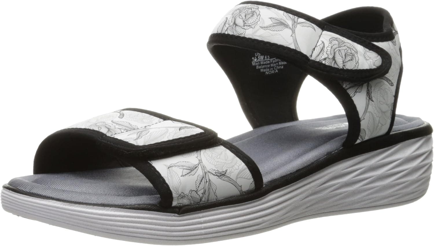 RYKA Women's Nora Sandal,White/Grey/Blue,10 M US