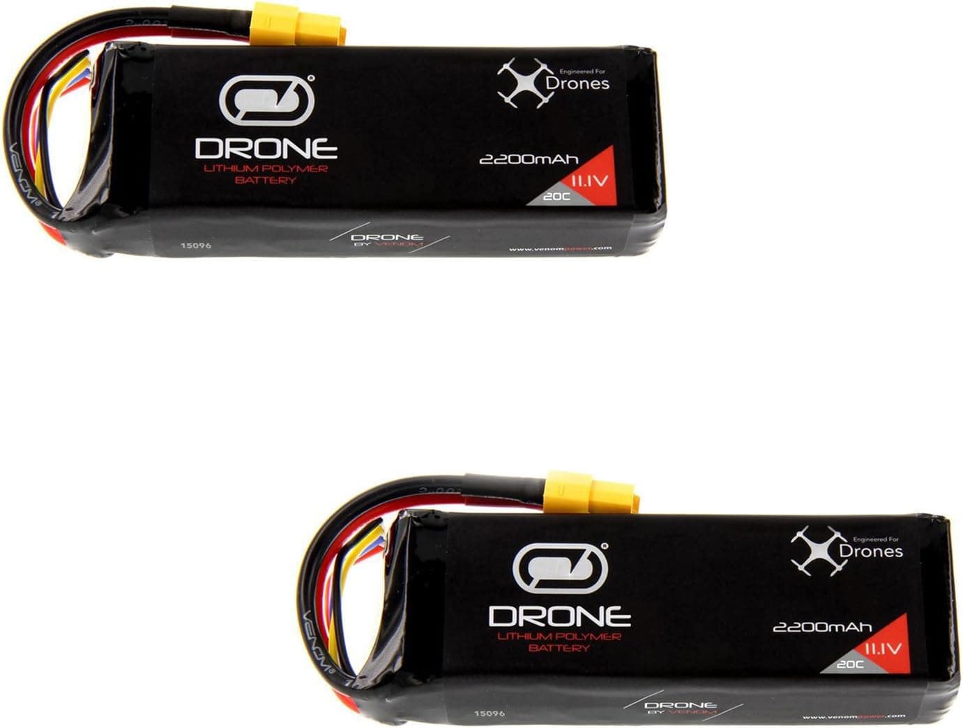 DJI Phantom Battery by Venom 20C 3S 2200mAh 11.1 LiPo x2 Packs with Venom XT60 Plug