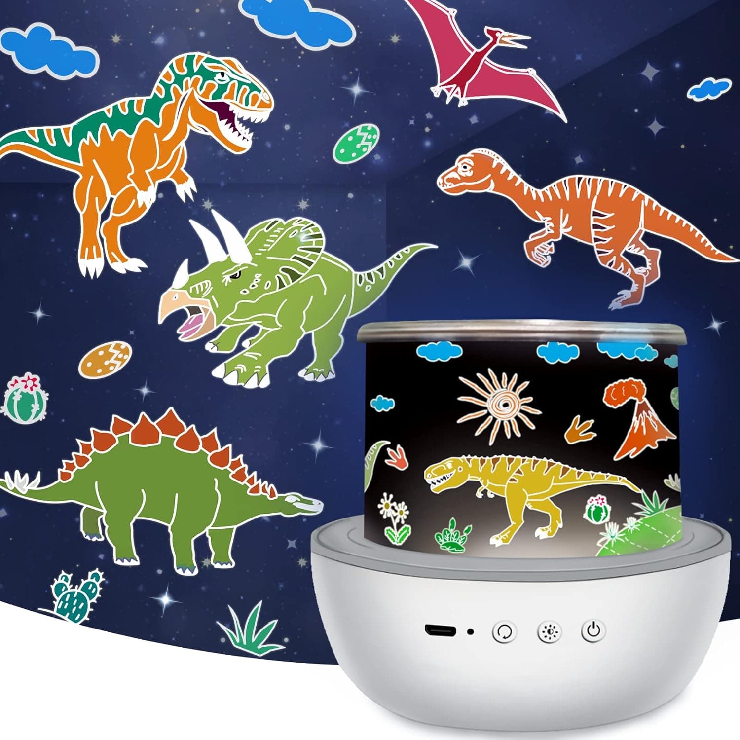 Totdiffy Dinosaur Toys for Kids 3-5 Year Old Star Projector Night Light 360° Rotation with 5 Colors Mode Perfect Dinosaur Room Decor Birthday Gifts for 2-10 Year Old Boys and Girls
