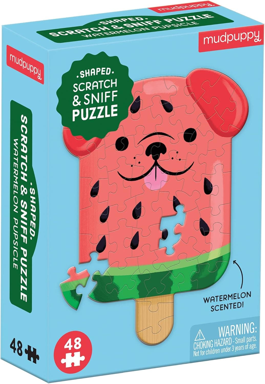 Watermelon Pupsicle 48 Piece Scratch and Sniff Shaped Mini Puzzle