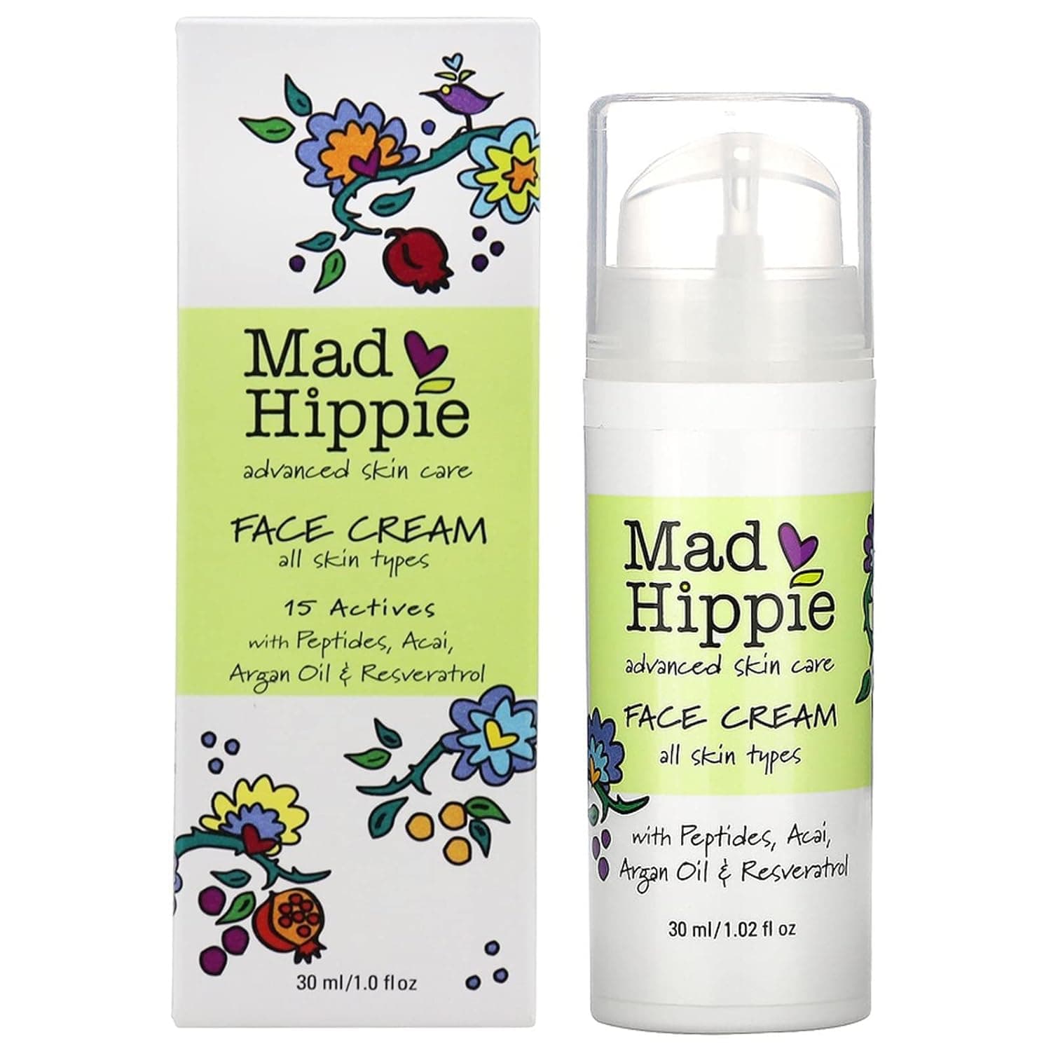 Mad Hippie Face Cream - Age-Defying Wrinkle Cream for Face, Hydrating Face Moisturizer for Women/Men with Niacinamide, Matrixyl Peptide Complex Collagen Cream, 1.02 Fl Oz