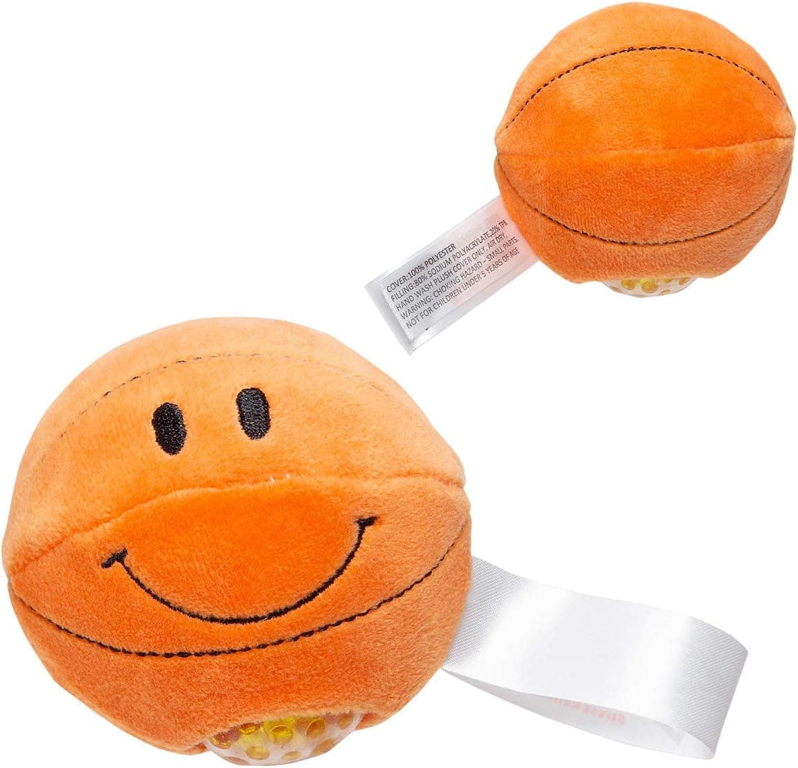 Stress Buster Stress Reliever for Kids/Adult Plush Pinch Decompression Vent Ball Water Beads -Squeeze Squishy Ball with Soft Plush Cover on The Outside Multiple Characters (Basketball)