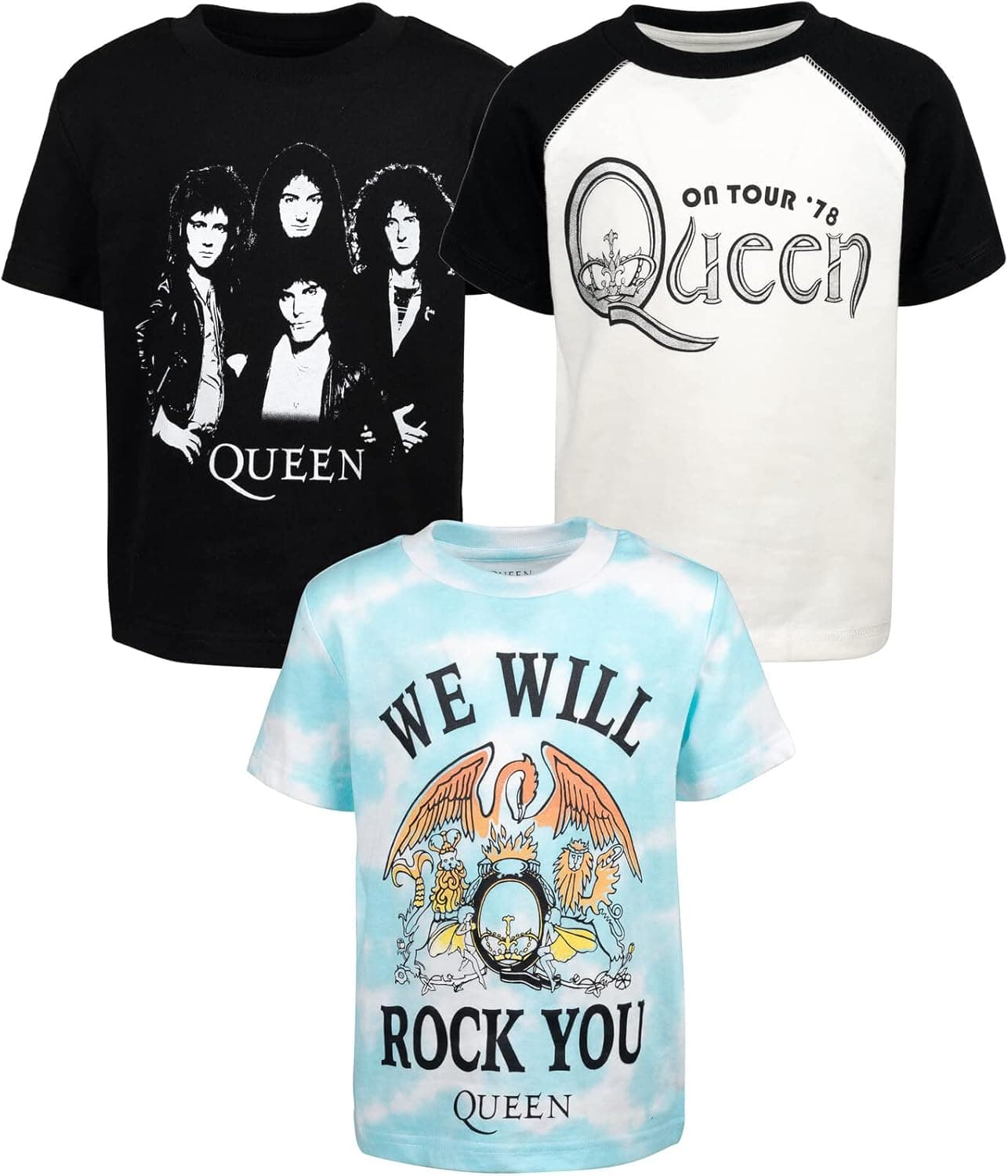 Queen Rock Band 3 Pack Raglan Graphic T-Shirt
