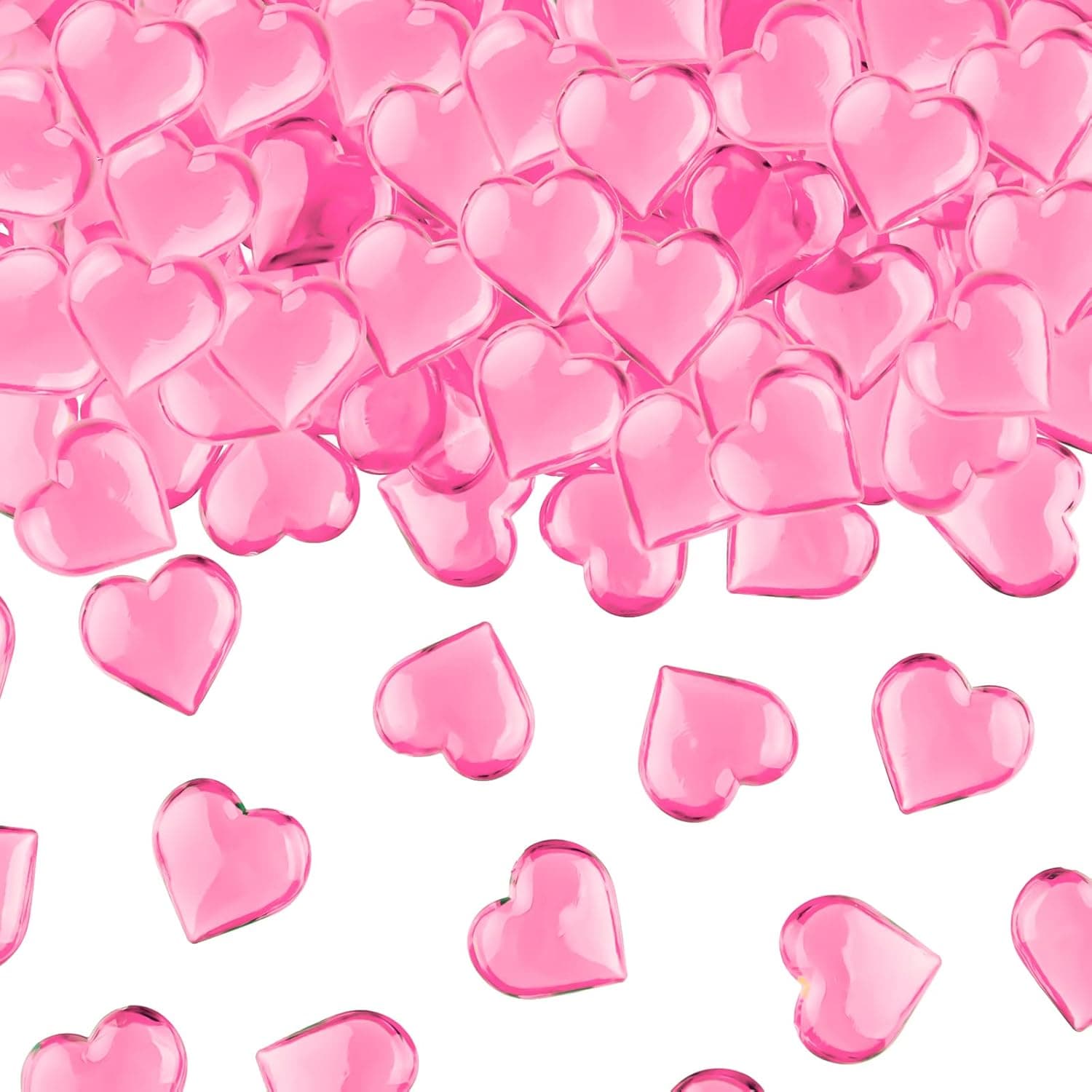 TUPARKA 120 Pcs Acrylic Hearts Pink Acrylic Hearts Ornaments for Table Decoration/Vase Fillers /Home Decoration in Valentine's Day or Wedding Day