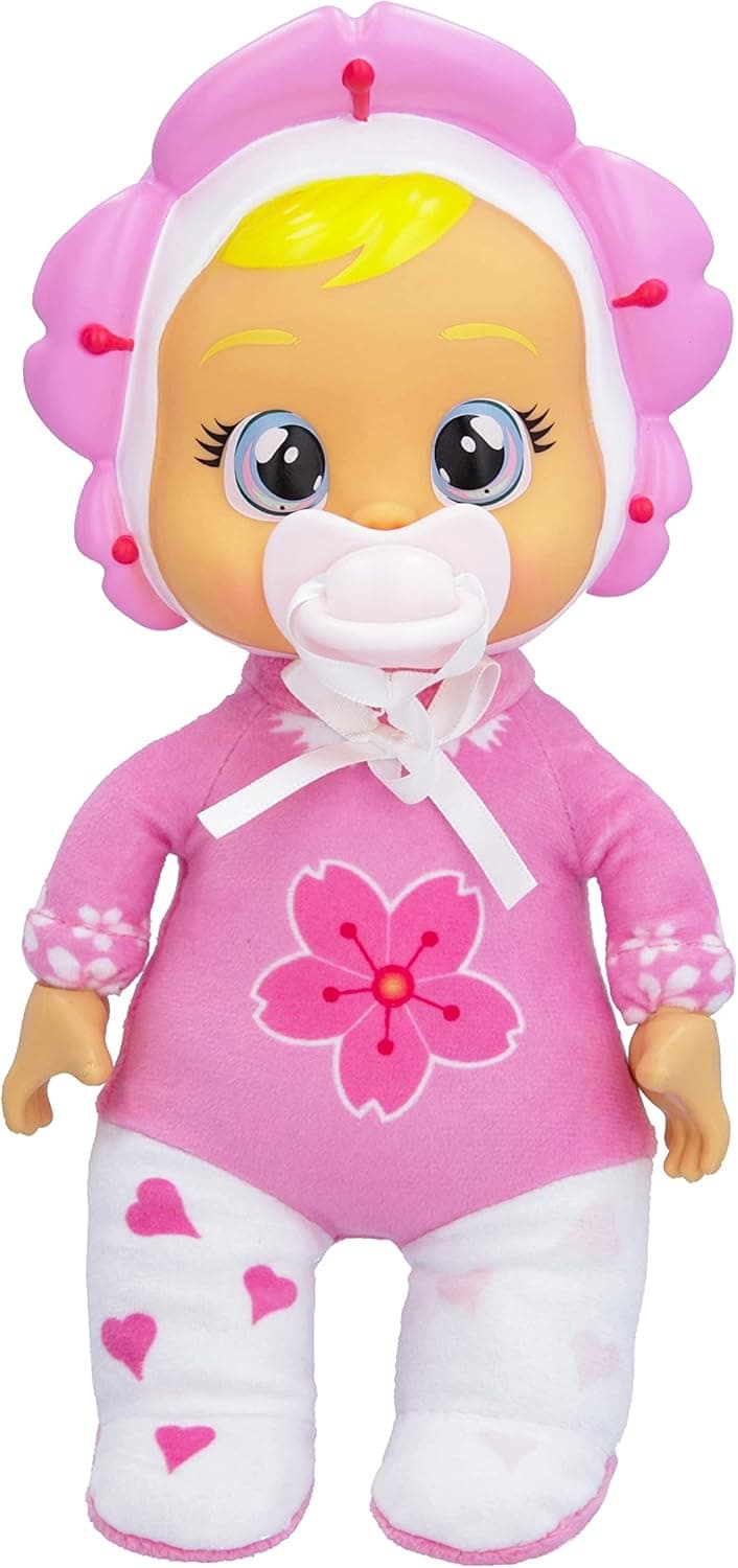 Cry Babies - Tiny Cuddles Happy Sakura 9" Baby Doll with Cherry Blossom Flower Themed Pajamas - Ages 18+ Months