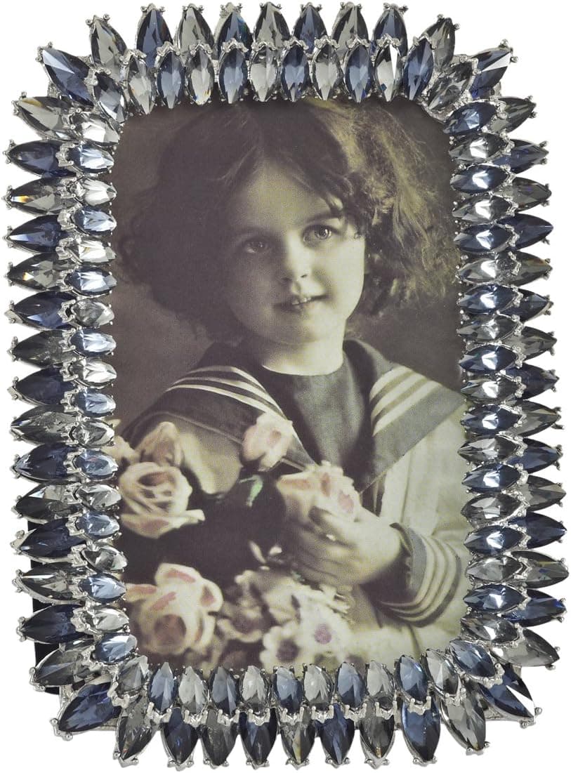 SARO LIFESTYLE PF203 2-Piece Photo Frame, 4-Inch by 6-Inch, Sapphire
