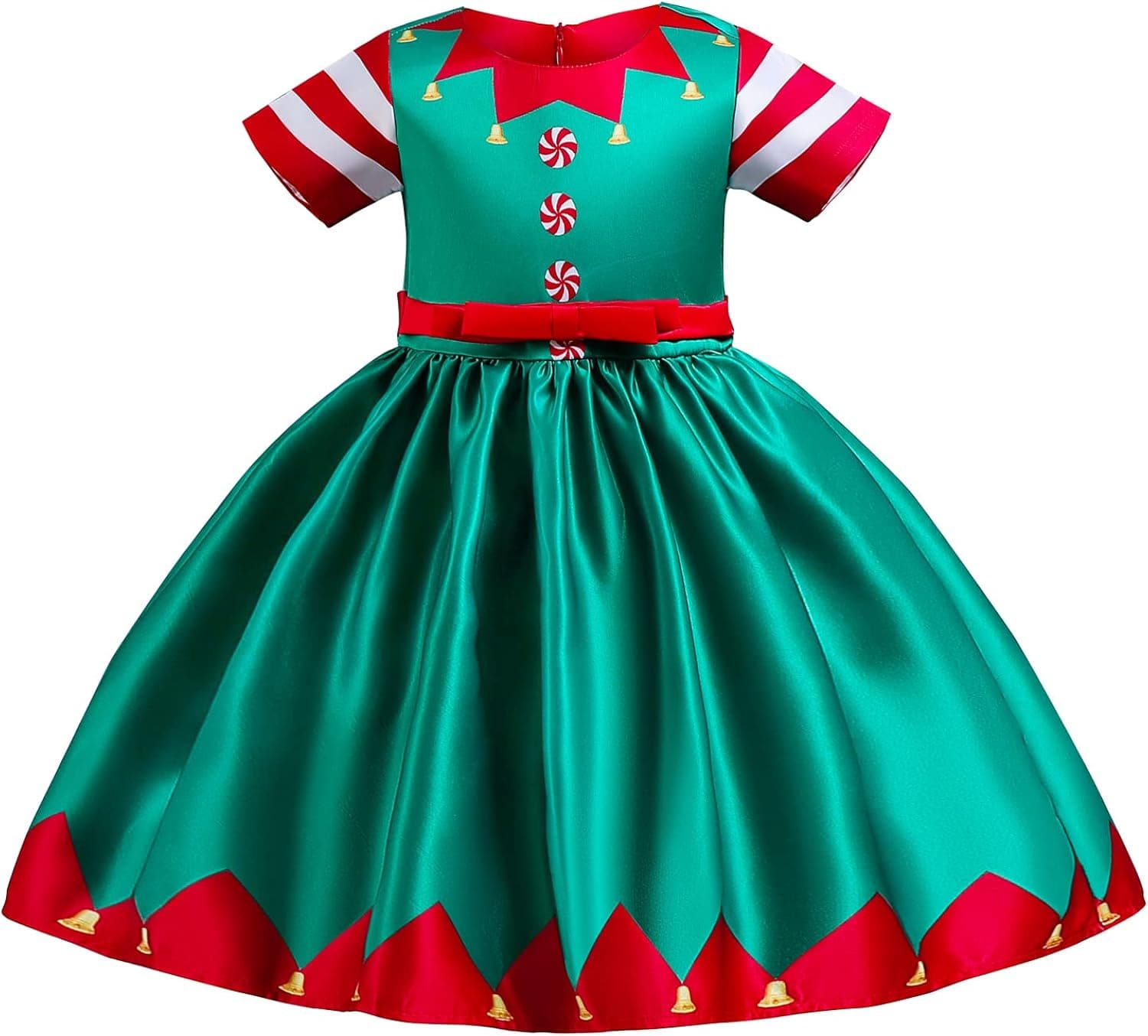 NNJXD Girls Dress Christmas Eve Xmas Snow Holiday Halloween Party Dresses