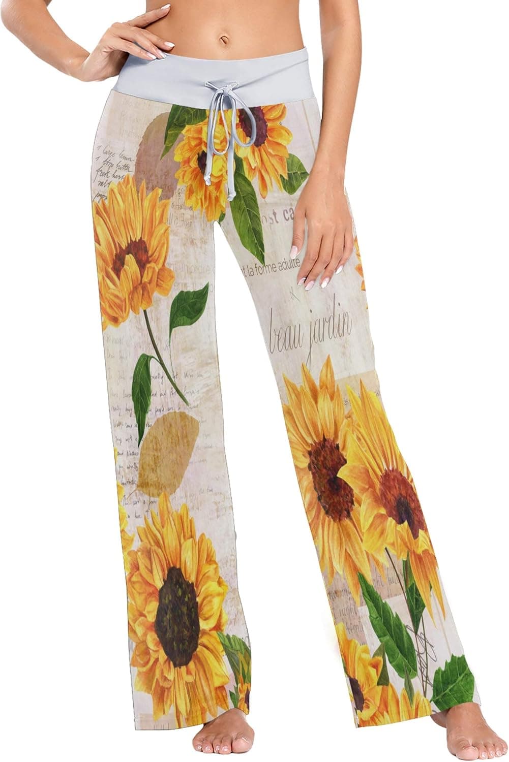 ALAZA Women's Pajama Lounge Pants Casual Stretch Pants Wide Leg