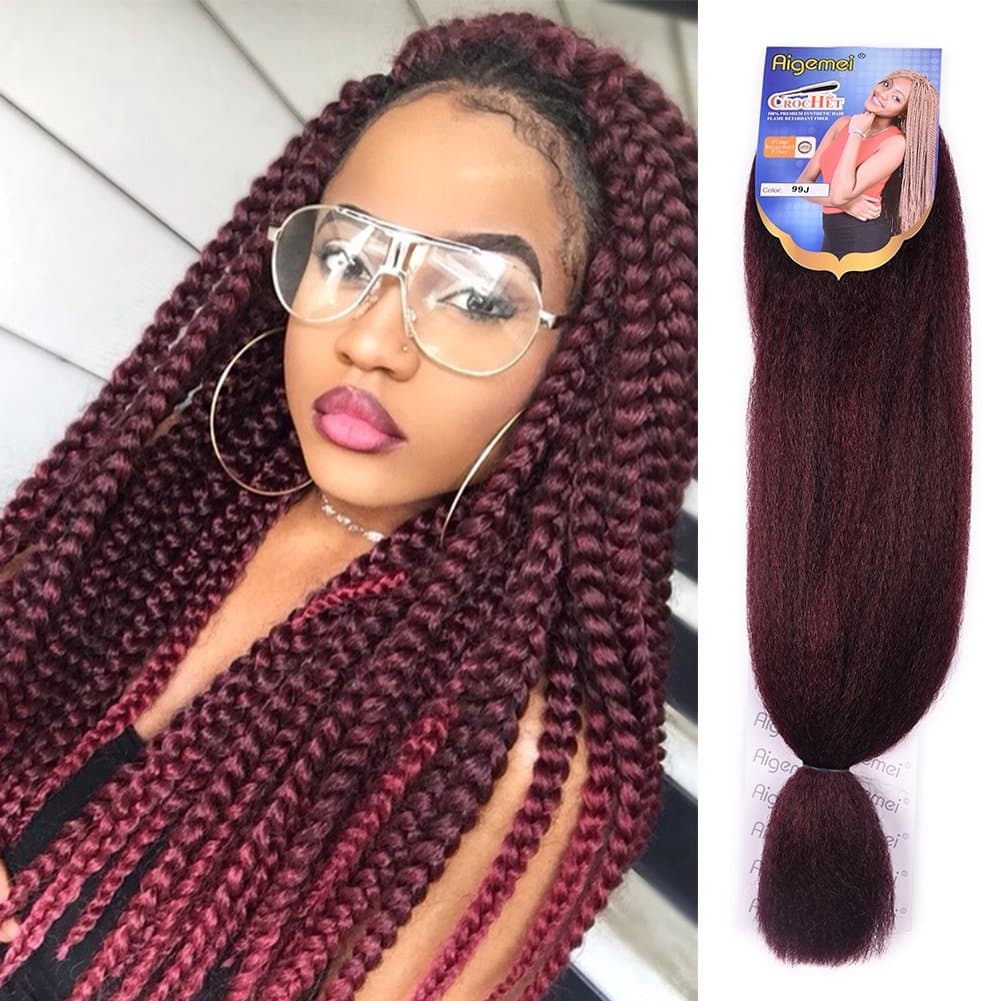 Jumbo 100% Kanekalon 1Pcs/Lot 99j Braiding Hair Extensions Kanekalon 48Inch African Hair Braiding 57G/pc Synthetic Straight Crochet Braids Hairstyles