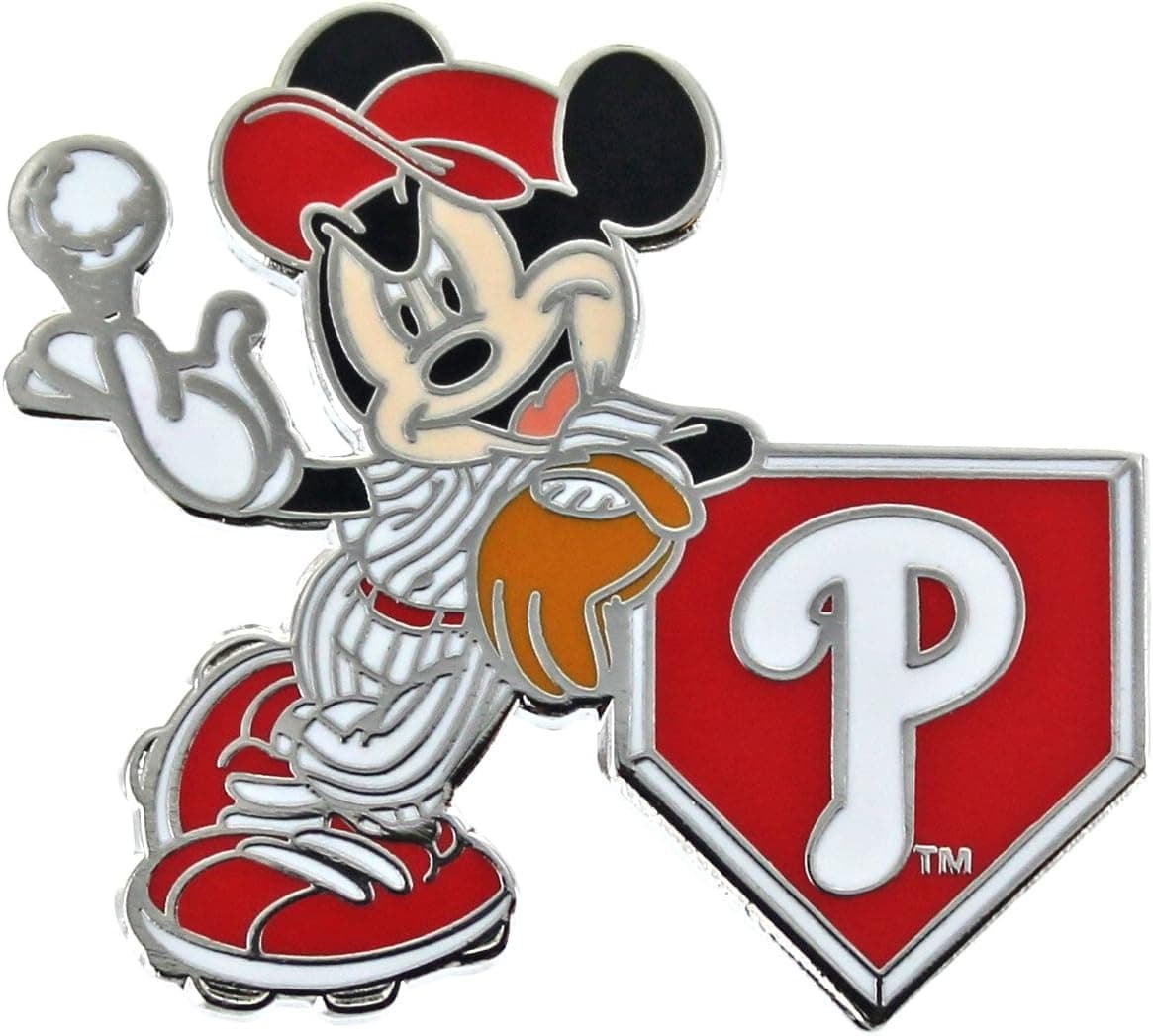 MLB Philadelphia Phillies Disney Mickey Leaning Collectible Trading Pin