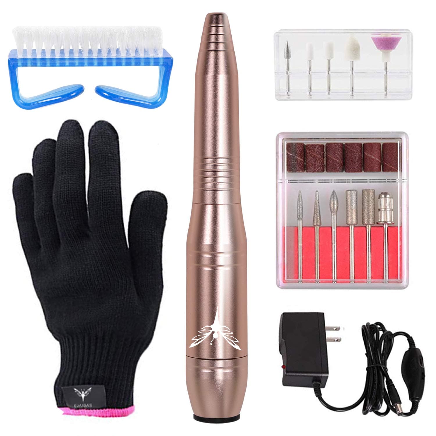 Ejiubas Electric Nail File Portable Nail Drill Nail Efile Nail Drill Machine for Manicure Pedicure Home & Salon