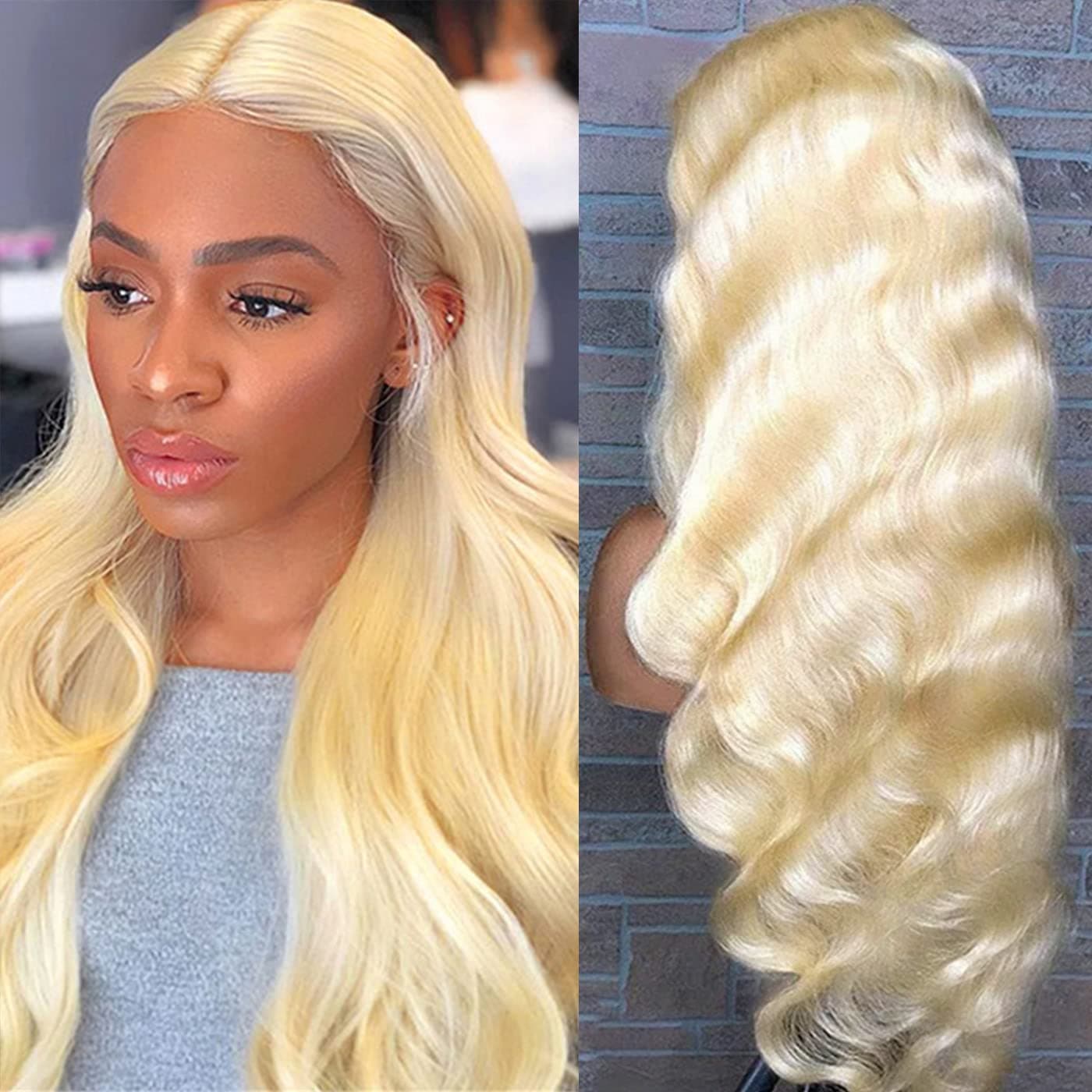 AGIWAT 613 Body Wave Lace Front Wig Human Hair 13x4 Blonde Lace Frontal Wigs 613 Frontal Wig Human Hair Pre Plucked with Baby Hair 150% Density 28 inch