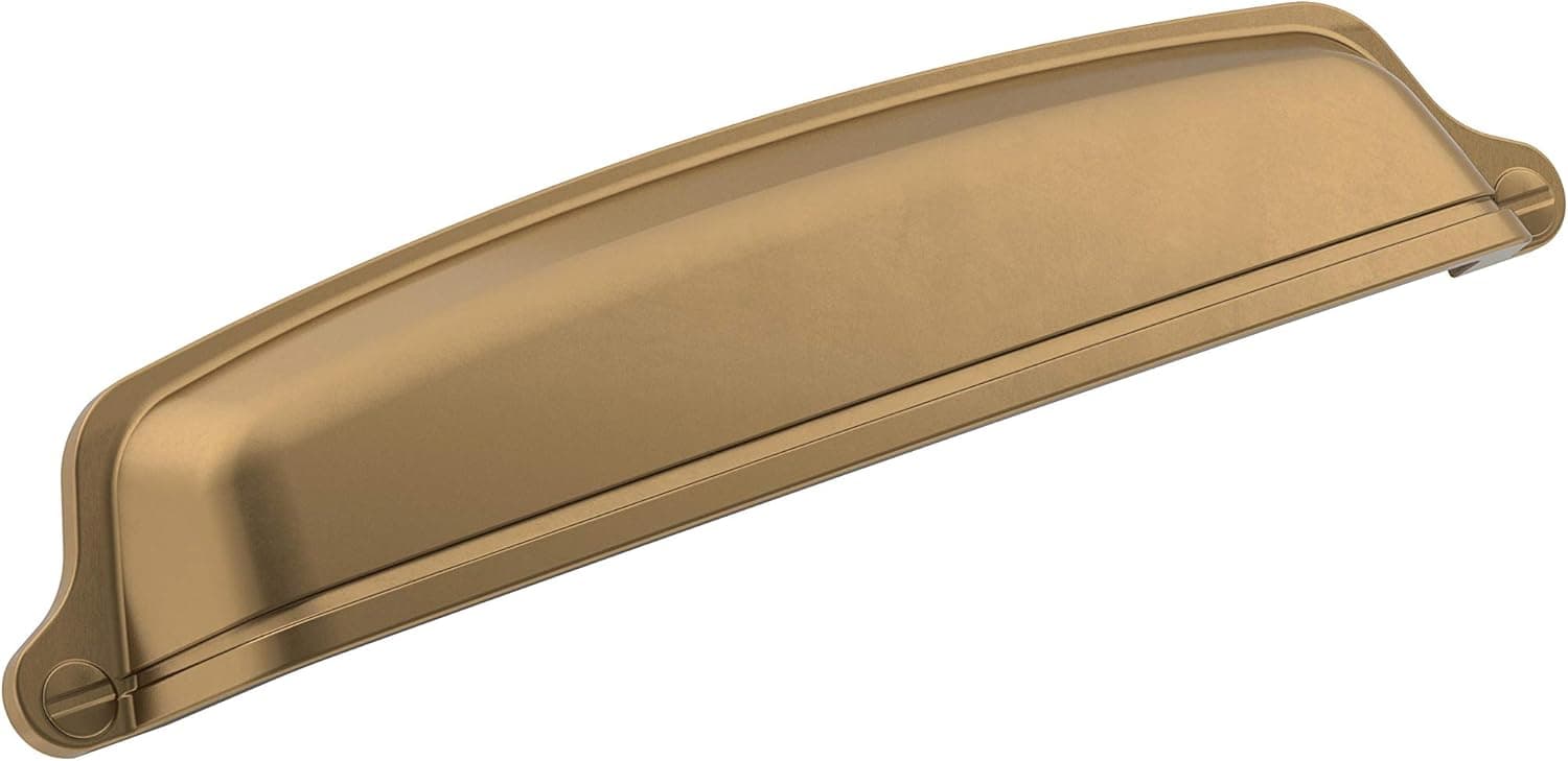 Amerock | Cabinet Cup Pull | Champagne Bronze | 5-1/16 inch (128 mm) Center-to-Center | Stature | 1 Pack | Drawer Pull | Cabinet Handle | Cabinet Hardware