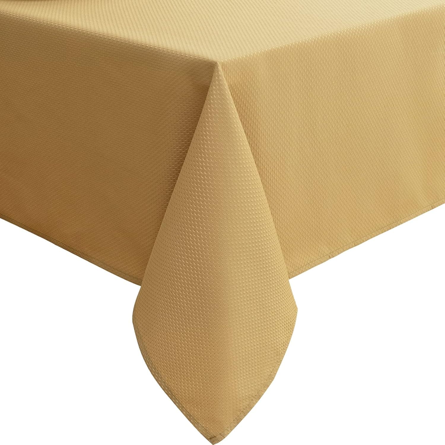 Lipo Rectangle Tablecloth Waterproof Jacquard Stain Proof Table Cloth Wrinkle Resistant Spillproof Soil Resistant Table Cover for Dinner Weddings Kitchen Parties 60"×104" Gold
