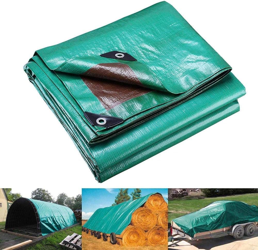 Yescom 10x15 FT Reinforced Poly Tarp Reversible 7 Mil Waterproof Tarpaulin UV Resistant Ground Sheet Tent Campimg Cover