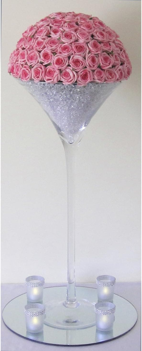Party Spin Firefly Giant Martini Glass Vase, 23-inch, 2-Pack