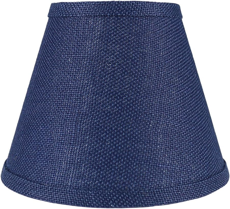 Urbanest Coolie Hardback Lampshade, Burlap, 5-inch by 9-inch by 7-inch, Navy Blue, Spider Washer Fitter