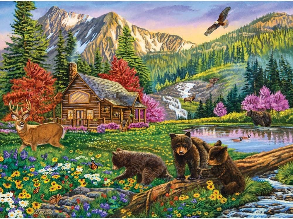 Bits and Pieces - Mountain Hideaway 500 Piece Jigsaw Puzzles for Adults - Each Puzzle Measures 18" X 24" - 500 pc Jigsaws by Artist Cory Carlson